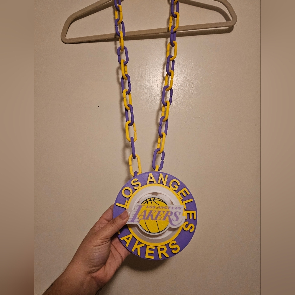 Los Angeles Lakers Logo Necklace - Purple & Gold